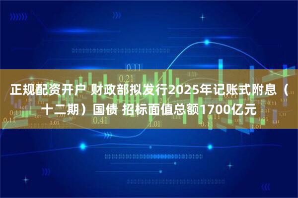 正规配资开户 财政部拟发行2025年记账式附息（十二期）国债 招标面值总额1700亿元